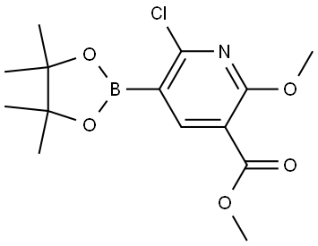 6-氯-2-甲氧基-5-(4,4,5,5-四甲基-1,3,2-二噁硼烷-2-基)烟酸甲酯 结构式
