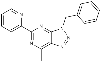 3-benzyl-7-methyl-5-(pyridin-2-yl)-3H-[1,2,3]triazolo[4,5-d]pyrimidine 结构式