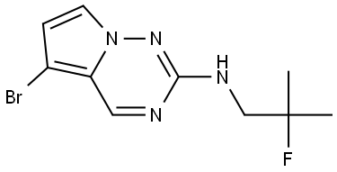5-bromo-N-(2-fluoro-2-methylpropyl)pyrrolo[2,1-f][1,2,4]triazin-2-amine 结构式