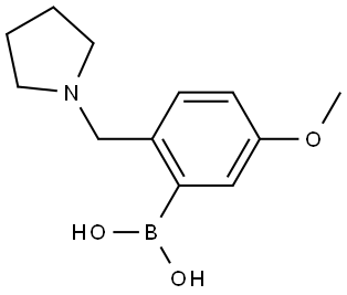 (5-methoxy-2-(pyrrolidin-1-ylmethyl)phenyl)boronic acid 结构式