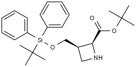 tert-butyl (2S,3R)-3-(((tert-butyldiphenylsilyl)oxy)methyl)azetidine-2-carboxylate 结构式