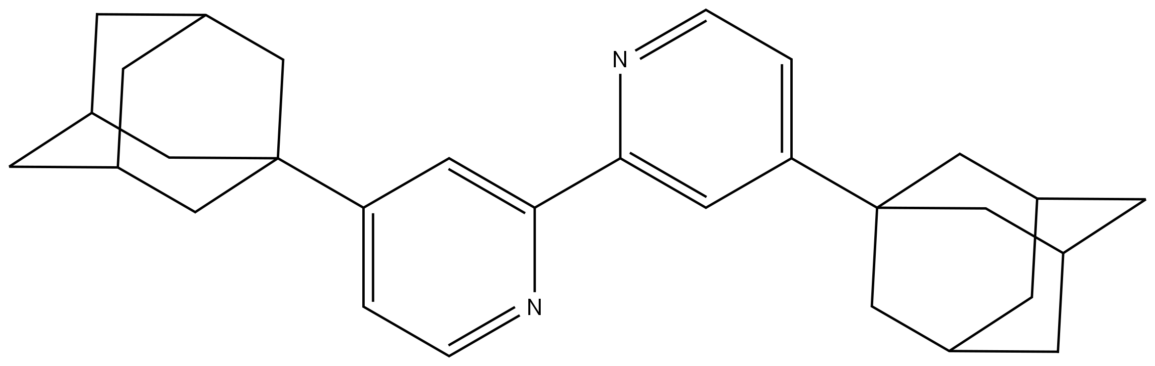 4,4'-Di(adamantan-1-yl)-2,2'-bipyridine 结构式