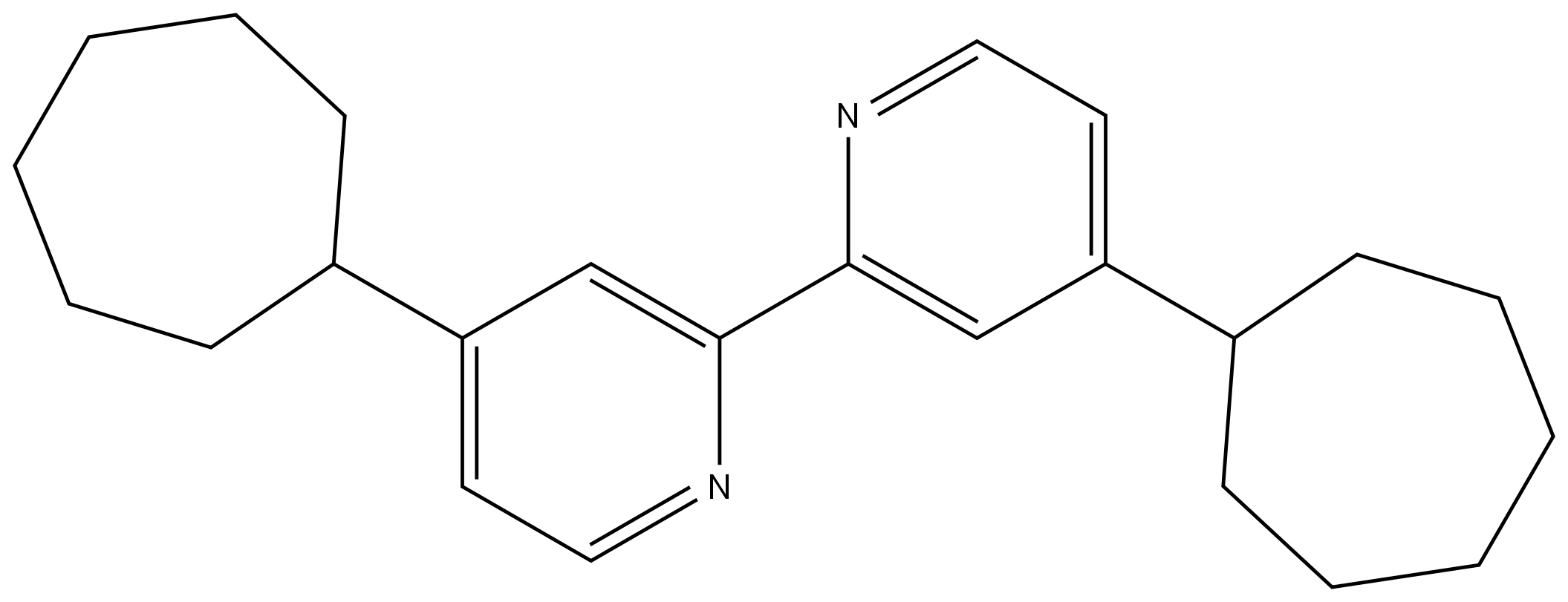 4,4'-Dicycloheptyl-2,2'-bipyridine 结构式