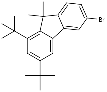 6-溴-1,3-双(1,1-二甲基乙基)-9,9-二甲基9H-芴- 结构式