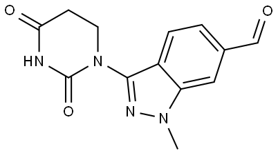 3-(2,4-dioxo-1,3-diazinan-1-yl)-1-methyl-1H-indazole-6-carbaldehyde 结构式