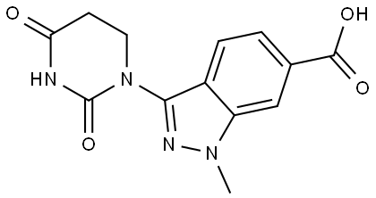 3-(2,4-二氧基四氢嘧啶-1(2H)-基)-1-甲基-1H-吲唑-6-羧酸 结构式