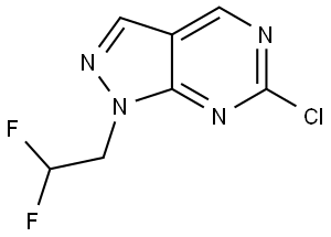 6-氯-1-(2,2-二氟乙基)-1H-吡唑并[3,4-D]嘧啶 结构式