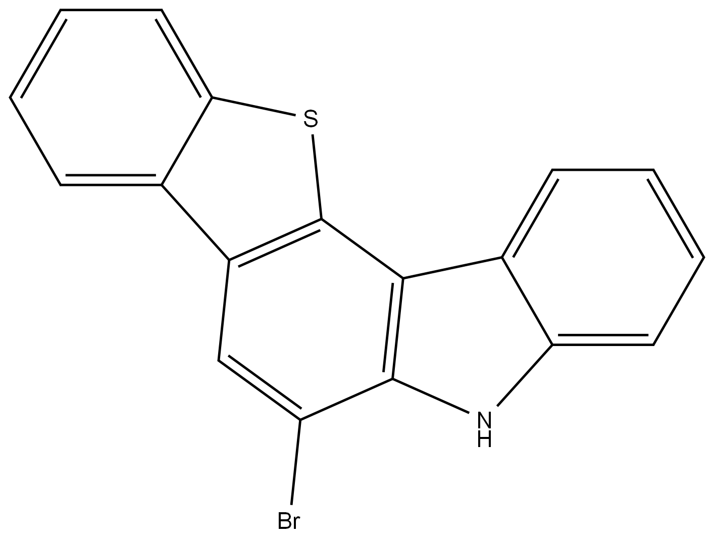 6-溴-5H-苯并[4,5]噻吩并[3,2-C]咔唑 结构式