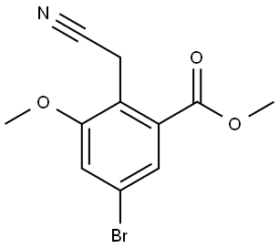 Benzoic acid, 5-bromo-2-(cyanomethyl)-3-methoxy-, methyl ester 结构式