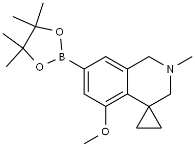 Spiro[cyclopropane-1,4′(1′H)-isoquinoline], 2′,3′-dihydro-5′-methoxy-2′-methyl-7′-(4,4,5,5-tetramethyl-1,3,2-dioxaborolan-2-yl)- 结构式