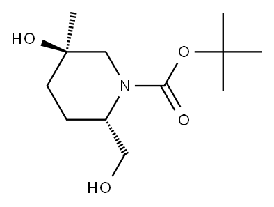 tert-butyl (2S,5R)-5-hydroxy-2-(hydroxymethyl)-5-methyl-piperidine-1-carboxylate 结构式