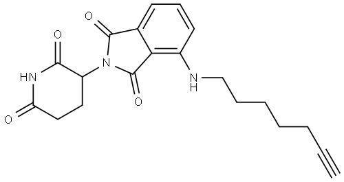 1H-Isoindole-1,3(2H)-dione, 2-(2,6-dioxo-3-piperidinyl)-4-(6-heptyn-1-ylamino)- 结构式