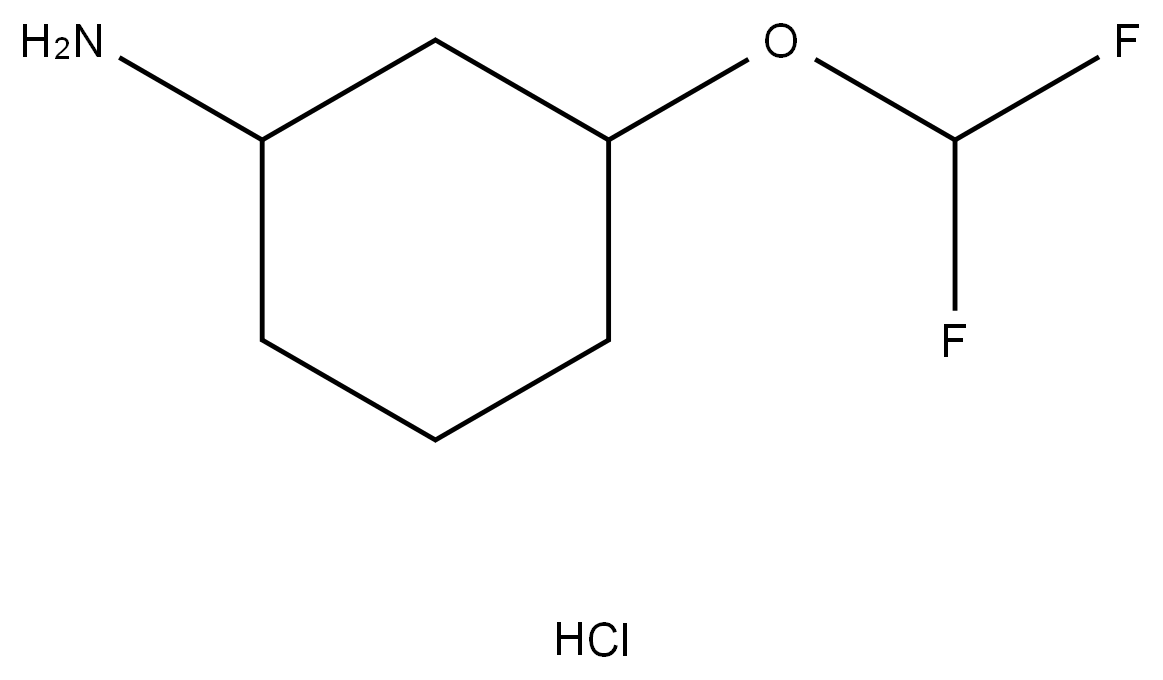 3-(DIFLUOROMETHOXY)CYCLOHEXAN-1-AMINE HYDROCHLORIDE 结构式