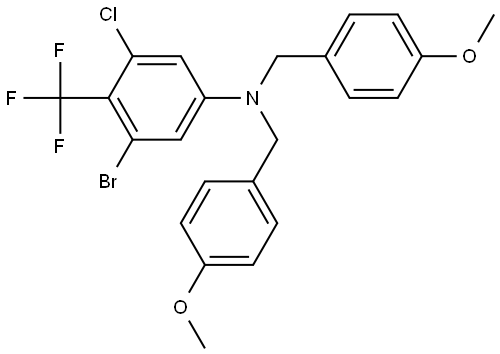 3-溴-5-氯-N,N-双(4-甲氧基苄基)-4-(三氟甲基)苯胺 结构式