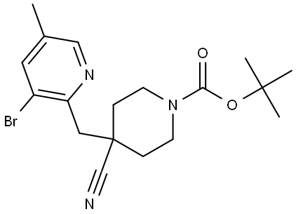 tert-butyl 4-[(3-bromo-5-methyl-2-pyridyl)methyl]-4-cyano-piperidine-1-carboxylate 结构式