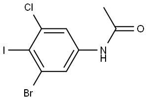 N-(3-溴-5-氯-4-碘苯基)乙酰胺 结构式