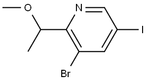 3-bromo-5-iodo-2-(1-methoxyethyl)pyridine 结构式