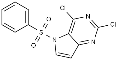 5-(benzenesulfonyl)-2,4-dichloro-pyrrolo[3,2-d]pyrimidine 结构式