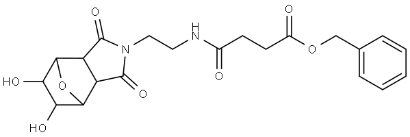 benzyl 4-((2-(5,6-dihydroxy-1,3-dioxohexahydro-1H-4,7-epoxyisoindol-2(3H)-yl)ethyl)amino)-4-oxobutanoate 结构式