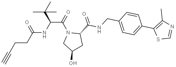 (2R,4S)-1-((S)-3,3-二甲基-2-(辛-7-氨基)丁酰基)-4-羟基-N-(4-(4-甲基噻唑-5-基)苄基)吡咯烷-2-甲酰胺 结构式