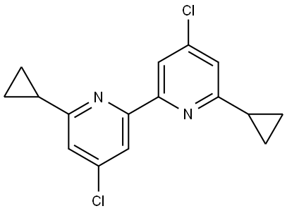 4,4'-dichloro-6,6'-dicyclopropyl-2,2'-bipyridine 结构式