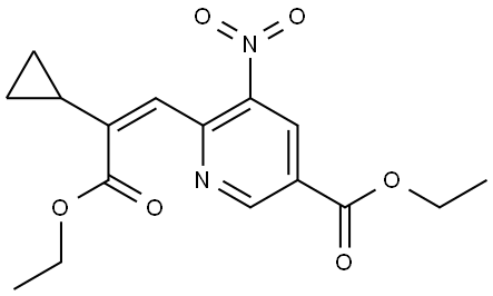 3-Pyridinecarboxylic acid, 6-[(1Z)-2-cyclopropyl-3-ethoxy-3-oxo-1-propen-1-yl]-5-nitro-, ethyl ester 结构式