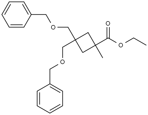 ethyl 3,3-bis(benzyloxymethyl)-1-methyl-cyclobutanecarboxylate 结构式