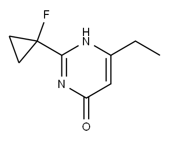 6-ethyl-2-(1-fluorocyclopropyl)pyrimidin-4-ol 结构式