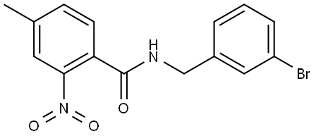 N-(3-bromobenzyl)-4-methyl-2-nitrobenzamide 结构式