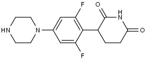 3-(2,6-二氟-4-(哌嗪-1-基)苯基)哌啶-2,6-二酮 结构式