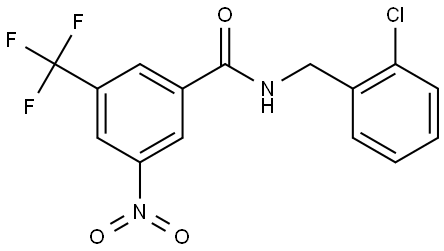 N-(2-chlorobenzyl)-3-nitro-5-(trifluoromethyl)benzamide 结构式