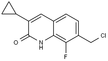 7-(氯甲基)-3-环丙基-8-氟喹啉-2(1H)-酮 结构式
