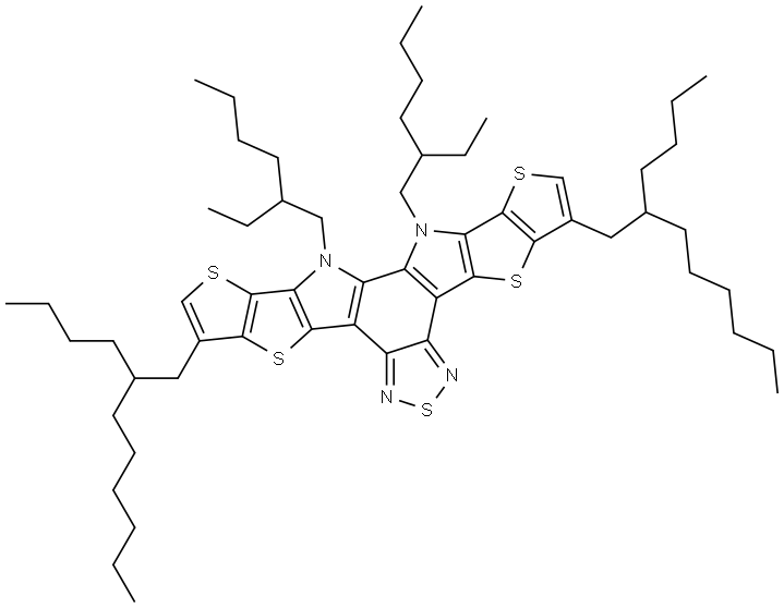 12,13-DI(2-ETHYLHEXYL)-3,9-DI(2-BUTYLOCTYL)-12,13-DIHYDRO-[1,2,5]THIADIAZOLO[3,4-E]THIENO[2'',3'':4',5']THIENO[2',3':4,5]PYRROLO[3,2-G]THIENO[2',3':4,5]THIENO[3 结构式