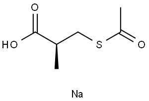 (S)-3-(乙酰基硫基)-2-甲基丙酸, 钠盐 结构式