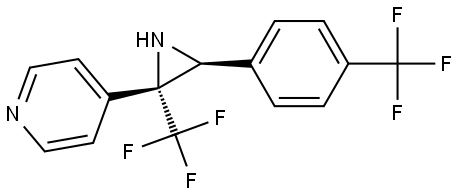 rac-(2S,3R)-3-(trifluoromethyl)-3-((4-(trifluoromethyl)phenyl)aziridin-2-yl)pyridin 结构式