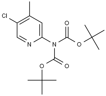 2-(N,N-二叔丁氧羰基胺基)-4-甲基-5-氯吡啶 结构式