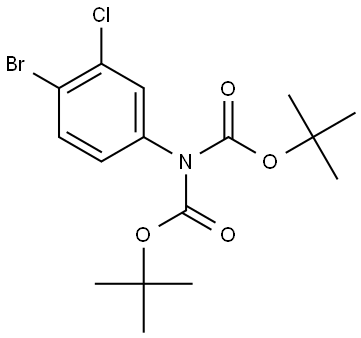 3-氯-4-溴-(N,N-二叔丁氧羰基胺基)苯 结构式