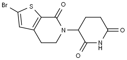 2,6-Piperidinedione, 3-(2-bromo-4,7-dihydro-7-oxothieno[2,3-c]pyridin-6(5H)-yl)- 结构式