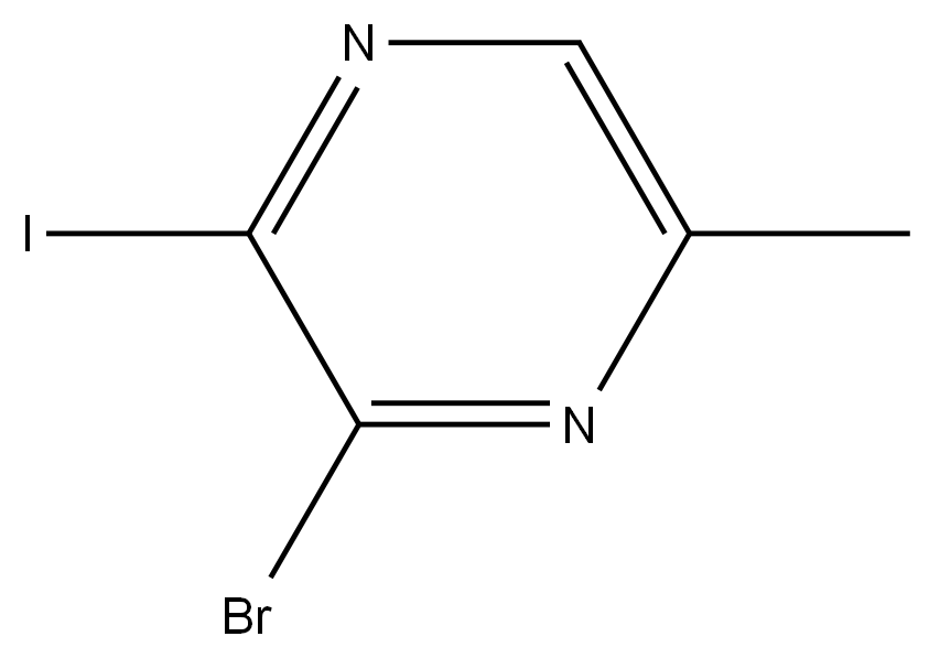 3-溴-2-碘-5-甲基吡嗪 结构式