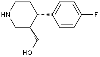 3-Piperidinemethanol, 4-(4-fluorophenyl)-, (3S,4S)- 结构式