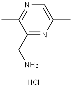 (3,6-二甲基吡嗪-2-基)甲胺盐酸盐 结构式