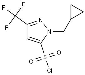 1-(环丙基甲基)-3-(三氟甲基)-1H-吡唑-5-磺酰氯 结构式