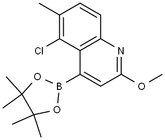 5-氯-2-甲氧基-6-甲基-4-(4,4,5,5-四甲基-1,3,2-二氧杂硼烷-2-基)喹啉 结构式