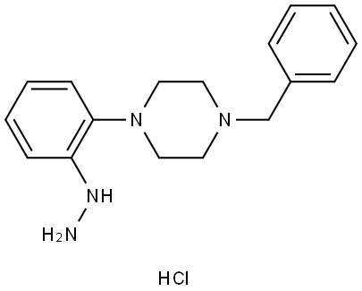 Piperazine, 1-(2-hydrazinylphenyl)-4-(phenylmethyl)-, hydrochloride (1:1) 结构式