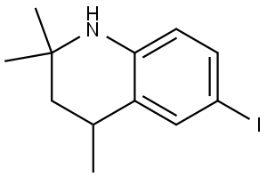 6-iodo-2,2,4-trimethyl-1,2,3,4-tetrahydroquinoline 结构式