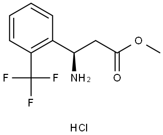 (3R)-3-氨基-3-[2-(三氟甲基)苯基]丙酸甲酯盐酸盐 结构式