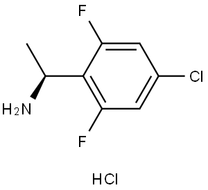 (S)-1-(4-氯-2,6-二氟苯基)乙-1-胺盐酸盐 结构式