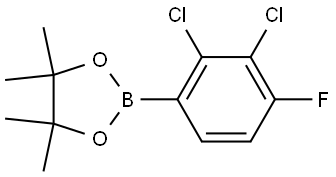 2-(2,3-二氯-4-氟苯基)-4,4,5,55-四甲基-1,3,2-二氧硼杂环戊烷 结构式
