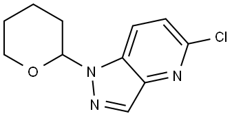 1H-吡唑并[4,3-B]吡啶,5-氯-1-(四氢-2H-吡喃-2-基)- 结构式