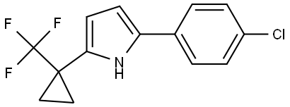 1H-Pyrrole, 2-(4-chlorophenyl)-5-[1-(trifluoromethyl)cyclopropyl]- 结构式